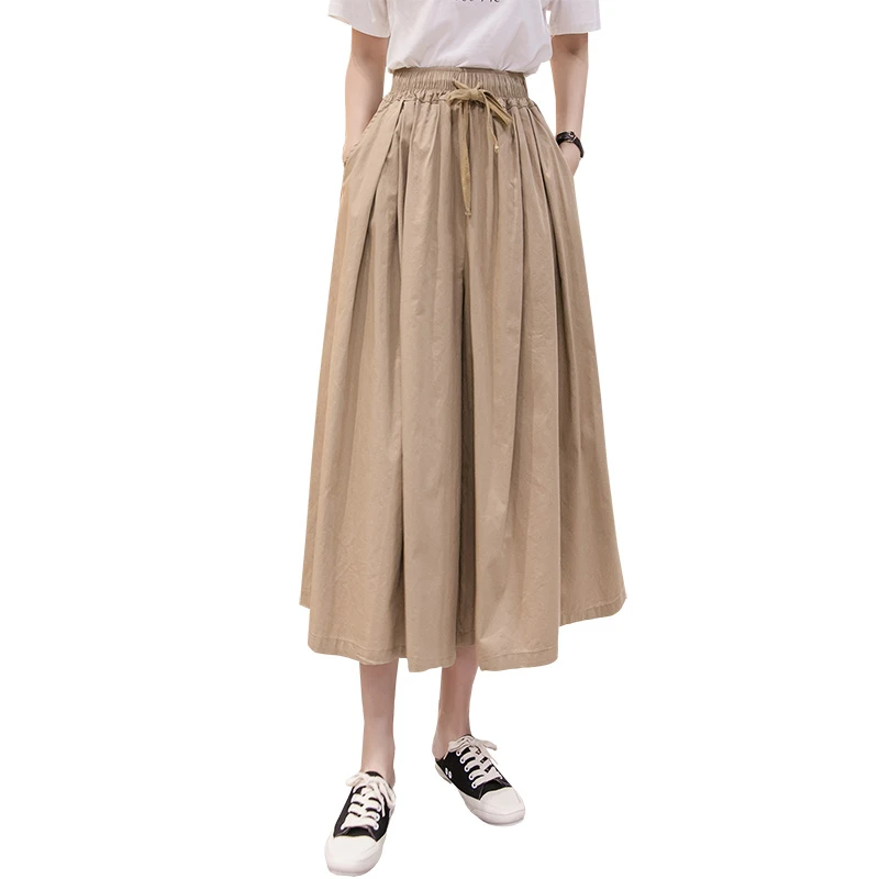 

New Summer Women's Skirts High Waist Female Culottes Female Wide Legs Pants Spring Autumn Lady Clothing