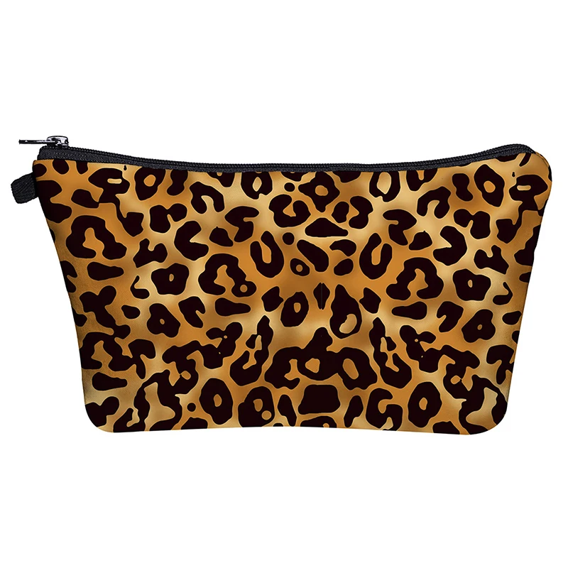 

headset Cosmetic Bag zipper Fashion Women Handbag bags Cute bag Cosmetic Bags 3D digital printing Female Casual Leopard new hot