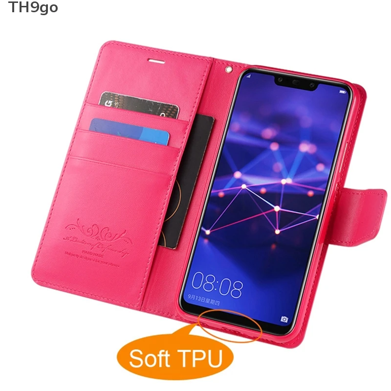 Деловой Тонкий чехол из искусственной кожи с откидной крышкой бумажником для Huawei