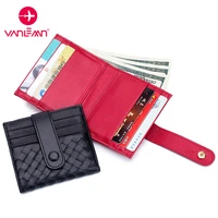 luxury card holder mens wallet credit card holder wallet women genuine leather bifold wallets womens hand knitting small purse