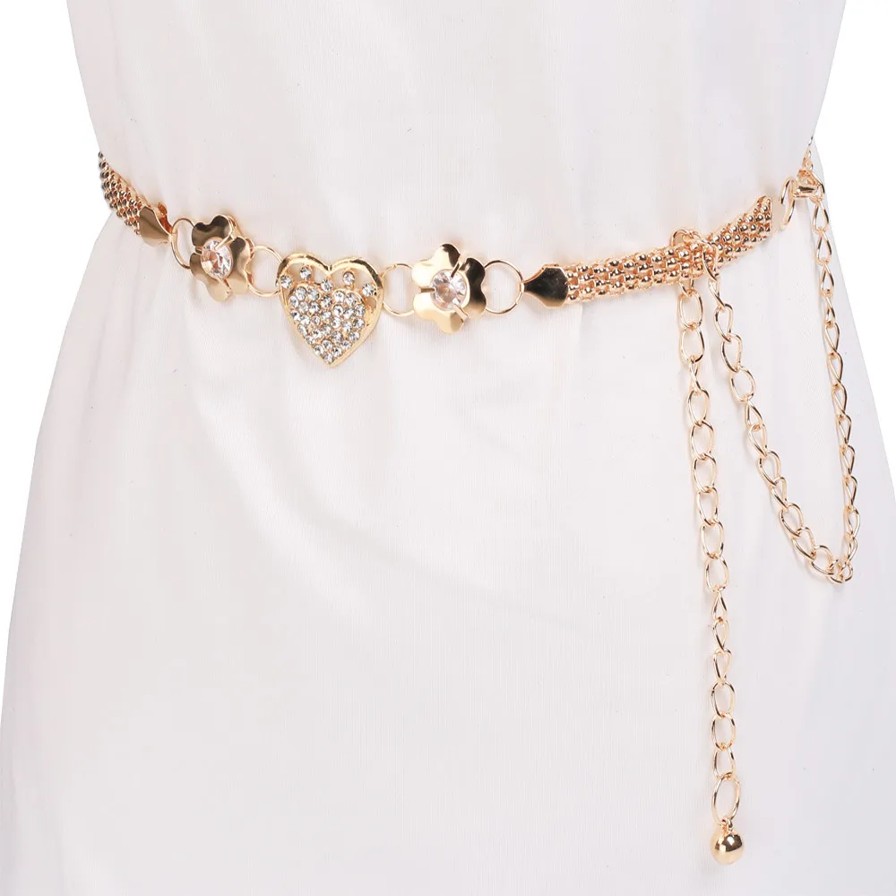 Женский пояс стразы цветочный кулон с кисточками декоративный жемчужный цепочка