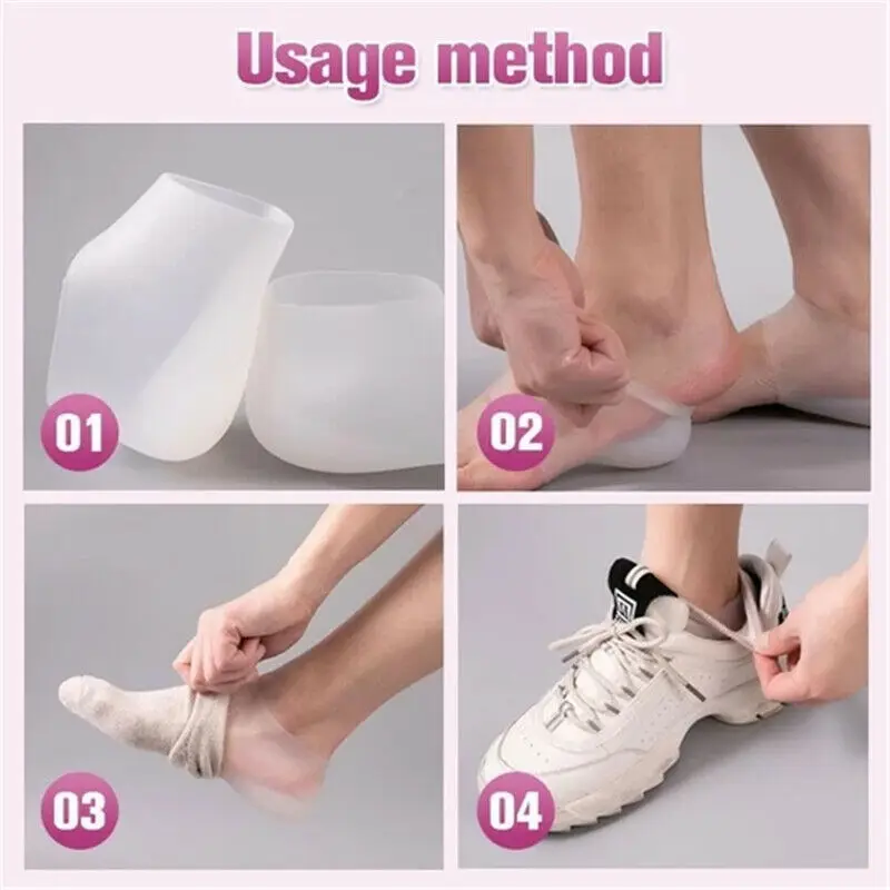 

Silicone Invisible Inner Height Insoles Lifting Increase Socks Outdoor Foot Protection Pad Men Women Breathable Heel Cushion