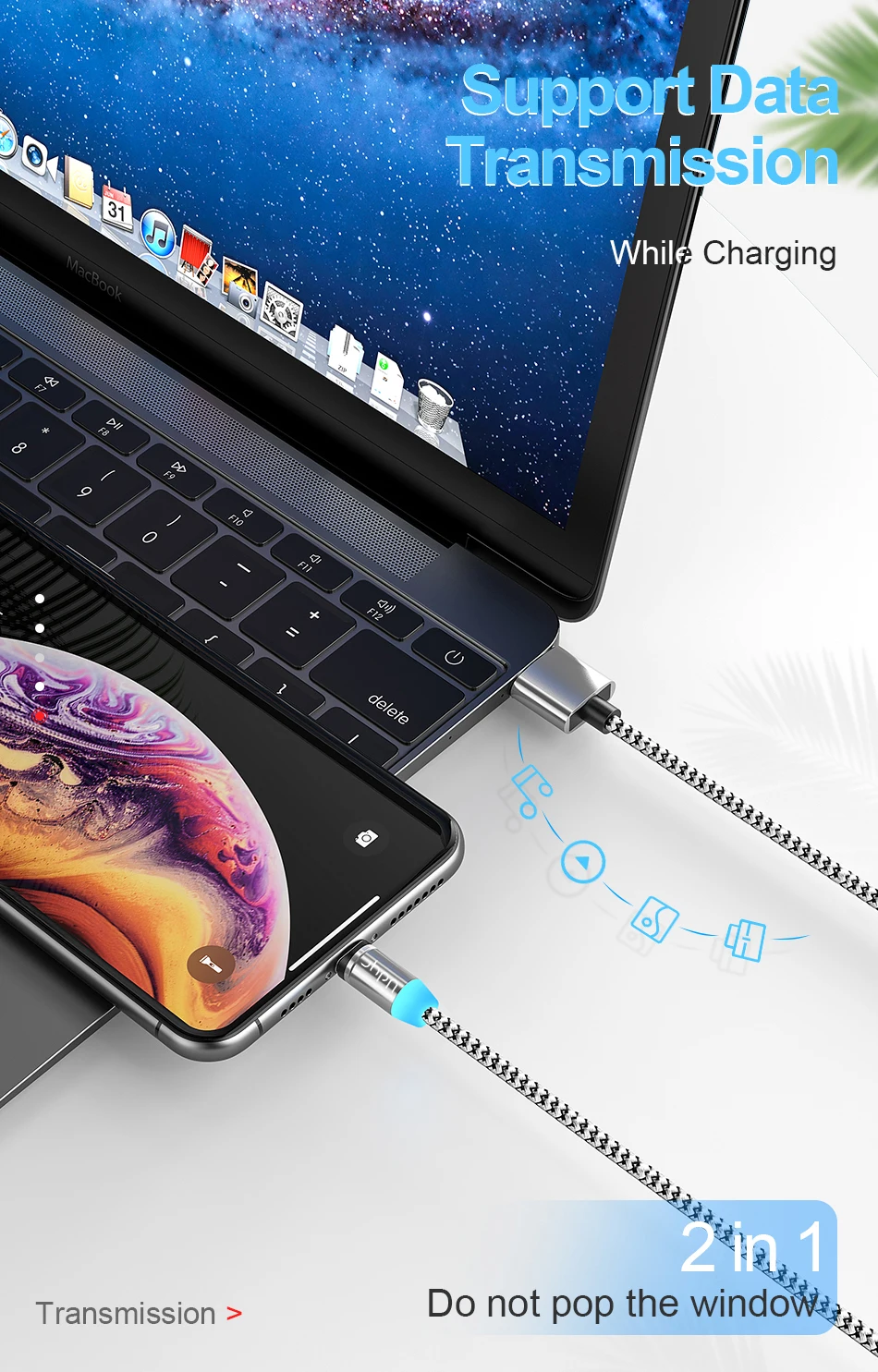 Udyr Магнитный Micro usb type C кабель для iphone samsung Android 2 м Быстрая зарядка магнит Зарядное устройство USB кабель провод для мобильного телефона шнур
