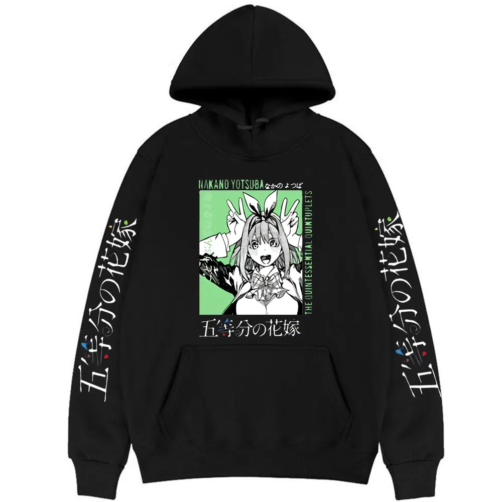 

Hot Sell Black Hooded Comic The Quintessential Quintuplets Hoodies Men Women Autumn Harajuku Hoodie Boys Girls Loose Sweatshirt