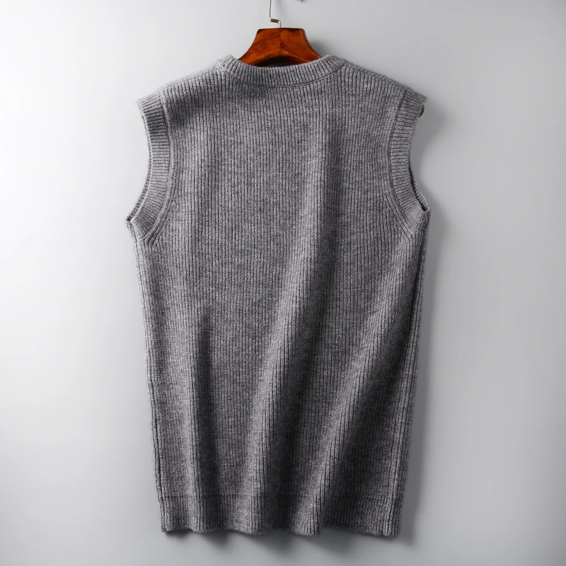 Сезон весна осень Мужская Гольф Жилет Пуловер Модная повседневная одежда с О