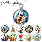 Ожерелье с подвеской в виде кулона с кристаллами и круглым стеклом