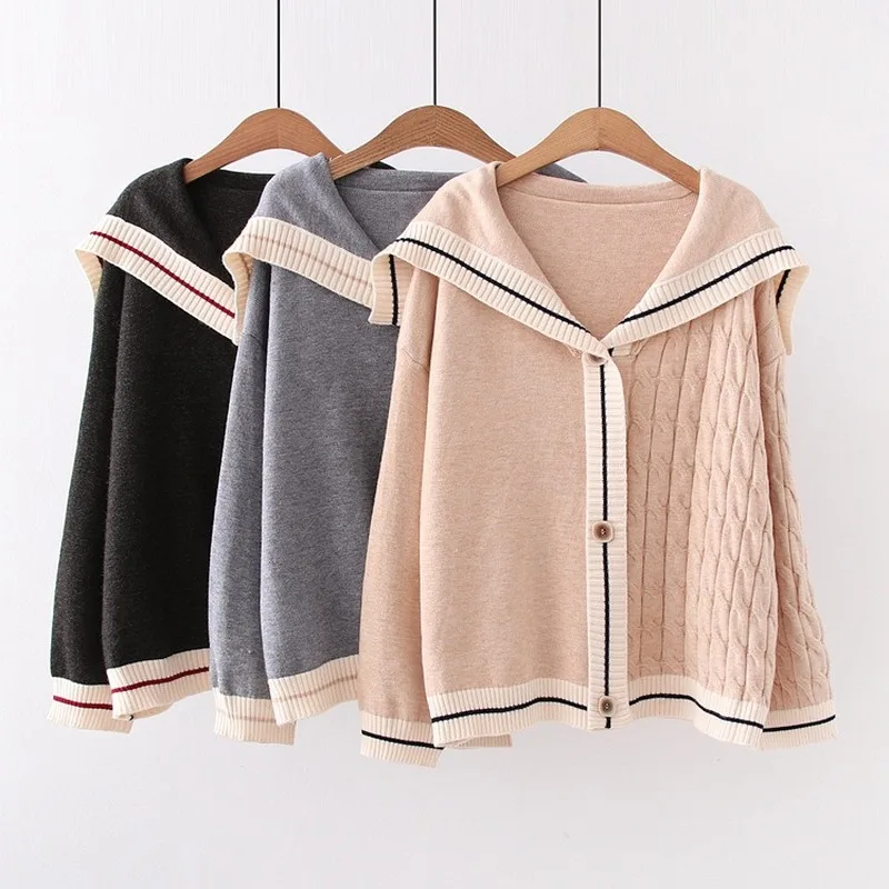 

Brand Quality Japanese Preppy Style Womens Sweaters Autumn Winter Student Loose Long Sleeve 2020 Knitted Cardigan Casual Sweater