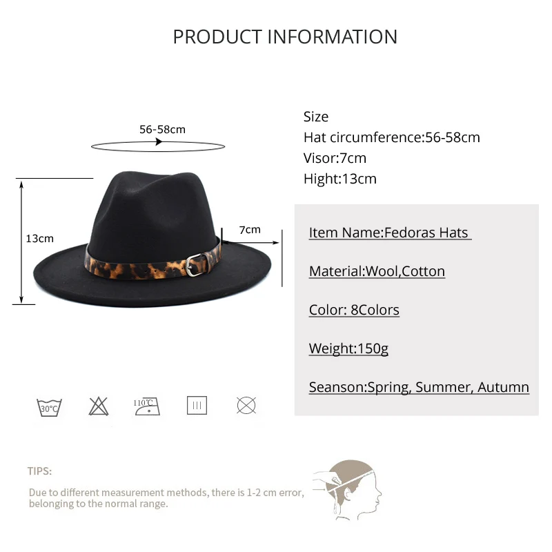Elegant Lady's Black Bowler Hat Hat Spring And Autumn Imitation Wool Hat Outdoor Travel Hat Jazz Hat Male Panama Hat F54