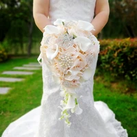 pink bridal bouquet cascading wedding flowers white calla lily bridal flower bouquet ramo de novia boda