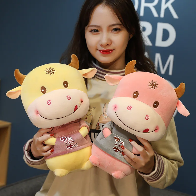 

Новинка 2020, милые животные, Мультяшные коровы, мягкая плюшевая игрушка, кавайный скот, удобная мягкая игрушка, подарок для детей на день рождения, рождественский подарок