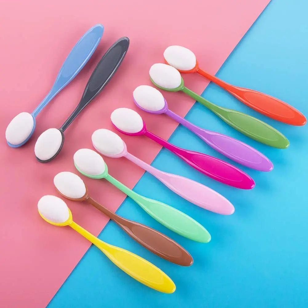 

10 Pieces Of Color Ink Brush Smooth Mixing Brush, Drawing And Painting Flat Brush Kit For Diy Scrapbook Card Making