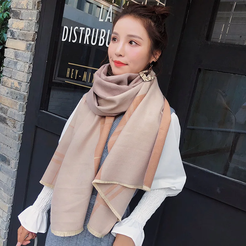 Y-11 camel brown Palid шарфы женские зимний кашемировый шарф Толстая теплая шаль накидка Высокое качество пашмины одеяло шейные платки Роковая женщина - Цвет: Y-11 camel brown