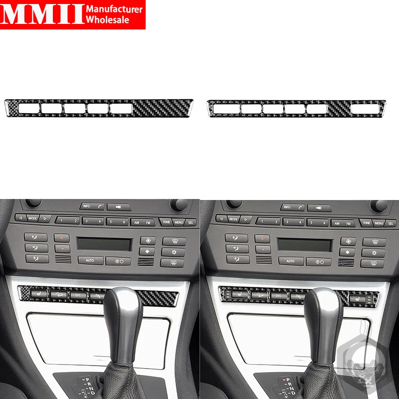 Carbon Fiber Sticker For BMW X3 E83 2004 2005 2006 2007 2008 2009 2010 Seat Heating DTC PDC Button Frame Trim Car Accessories