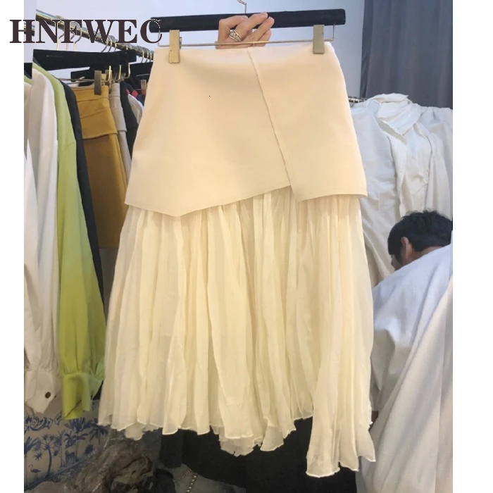 Корейский стиль 2020 весна и осень новые женские юбки модные однотонные хлопковые