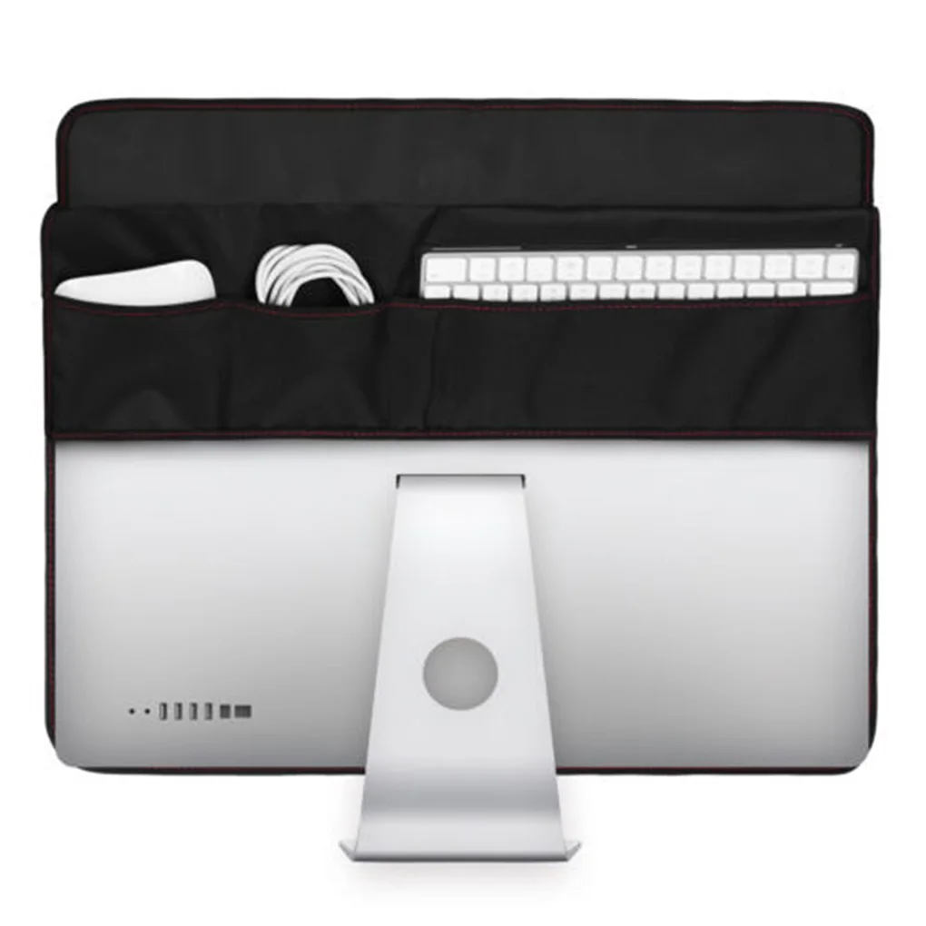 

Dustproof Cover Waterproof PU Leather Protective with 3PCS Pockets for 21 inch 27 inch Apple iMac Macbook LCD Screen