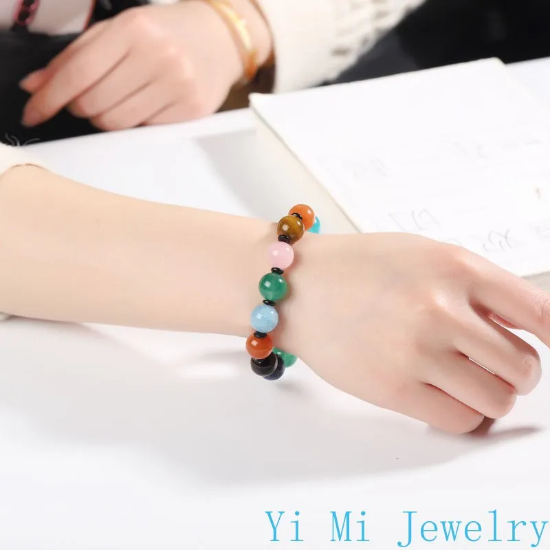 Morandi тень натуральный кристалл нефрит унисекс браслет Pandora очаровательные