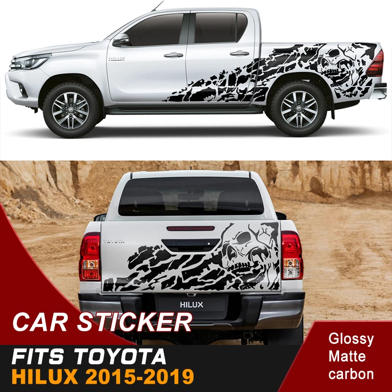 Виниловая Автомобильная наклейка Graphic на заказ подходит для TOYOTA HILUX 2015 2019 Череп