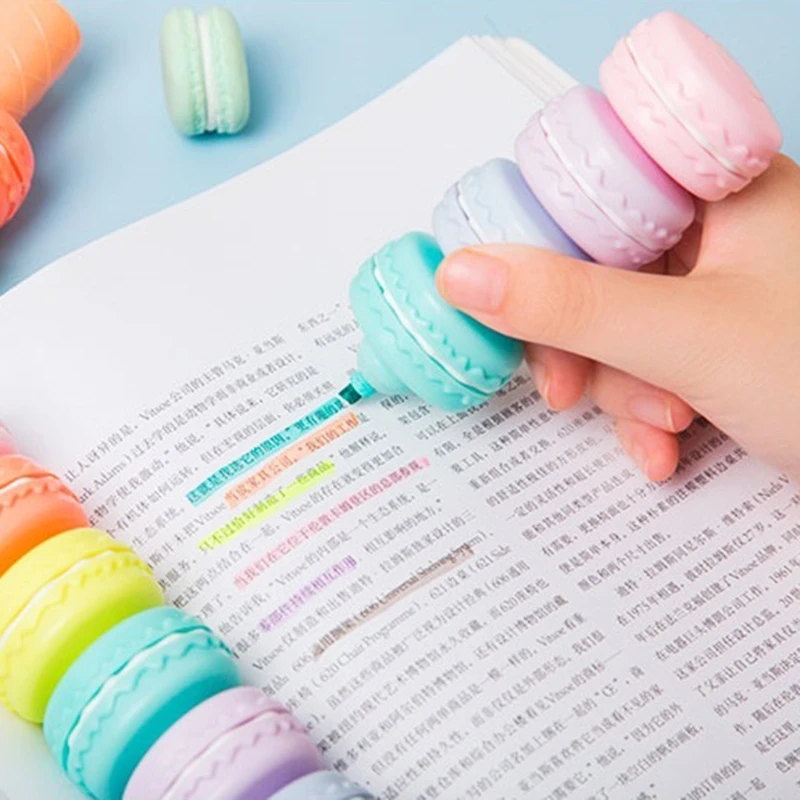 

6 Pcs Mini Macaron Highlighter Paint Pen 3mm Broad Chisel Tip Detachable Length Adjustable Quick Drying No Fade for Kids