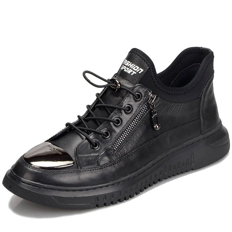 Мужские повседневные туфли из натуральной воловьей кожи на шнуровке с