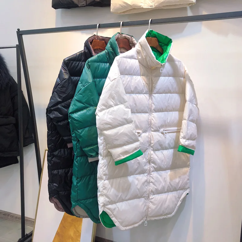 Зимнее пальто для женщин новинка 2019 модная куртка на белом утином пуху женское