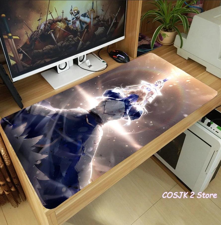 

Anime Fate/stay night Altria Pendragon Shirou Emiya Mouse Pad Thicken Laptop Gaming Mice Mat Keyboard Mat Anti-Slip Playmat Gift