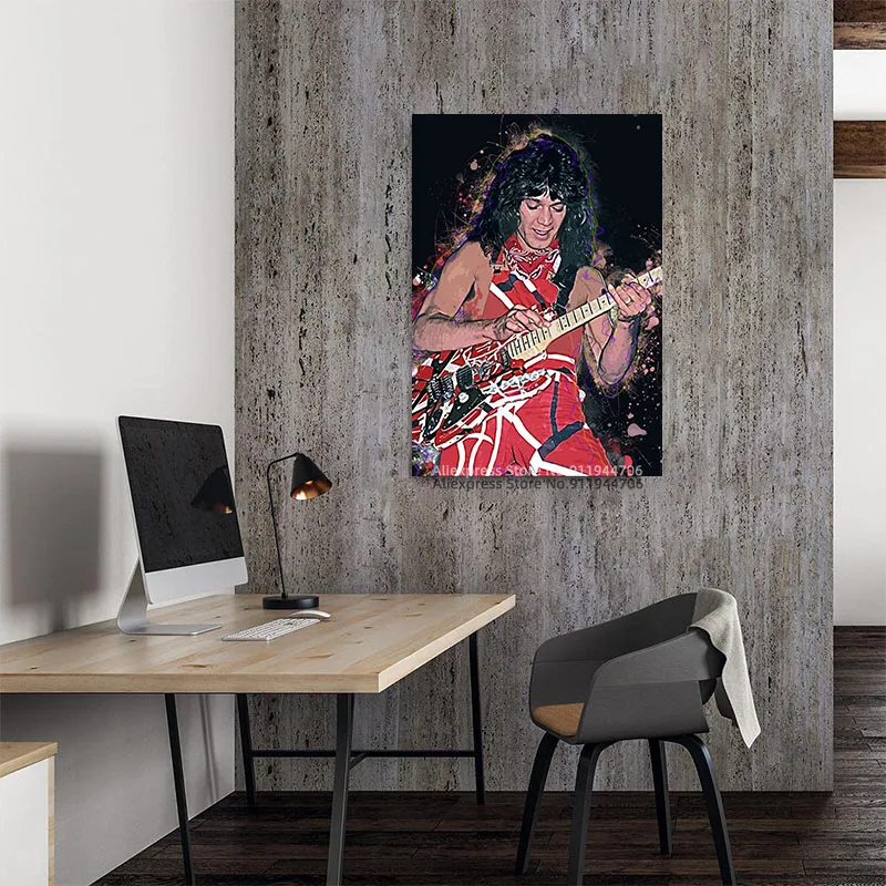 Постер в стиле рок-арт Эдди ван Халена Картина на холсте с изображением