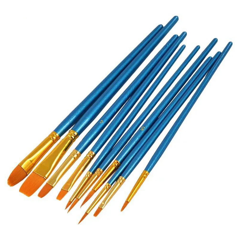 

12pcs All Purpose Painting Tray Paint Professional Palette Nail Decor Nylon Long Handle Eco-friendly Artist Durable Set DIY