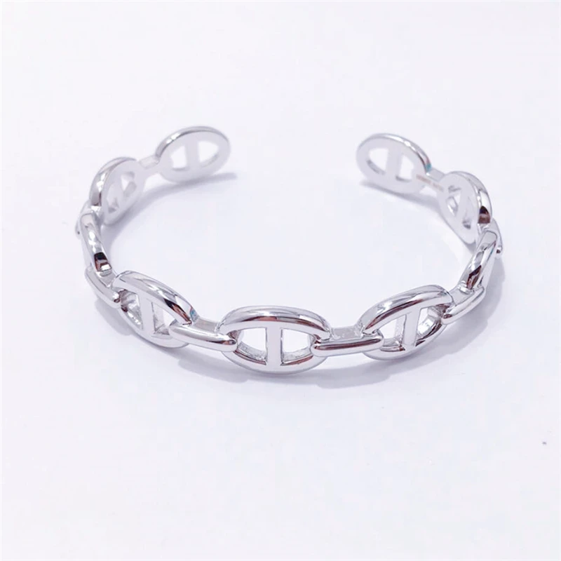 

Sole Memory Retro Thai Silver Geometric Mini Chain Silver Color Female Resizable Bracelets SBR313