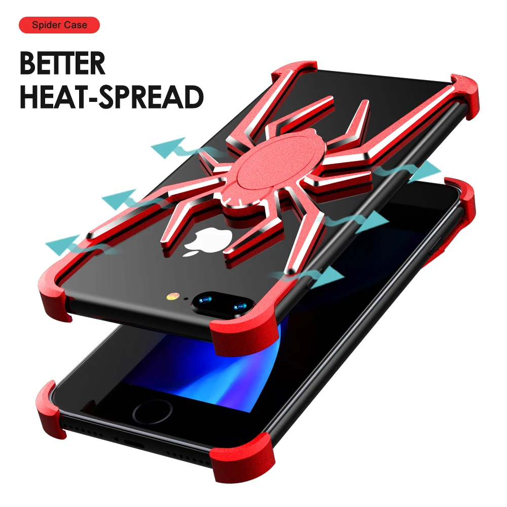 

Spider serial Shockproof Armor Phone Back Case for iphone 7 7 plus 8 8 plus Silicone Hybrid Hard PC Three Proofing Case Cover