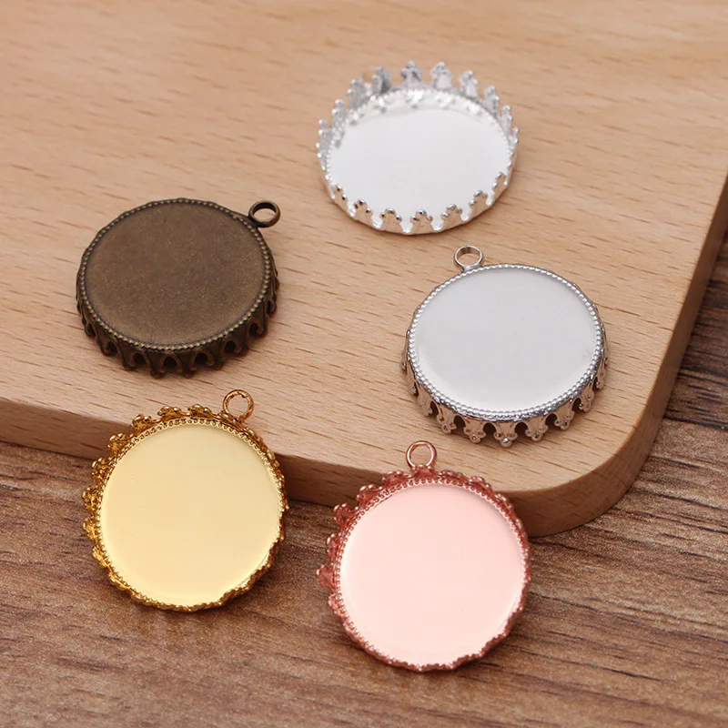 10PCS/lot 25mm Copper Cabochon Base Tray Bezels Blank Setting For Pendant Jewelry Making Supplies | Украшения и аксессуары