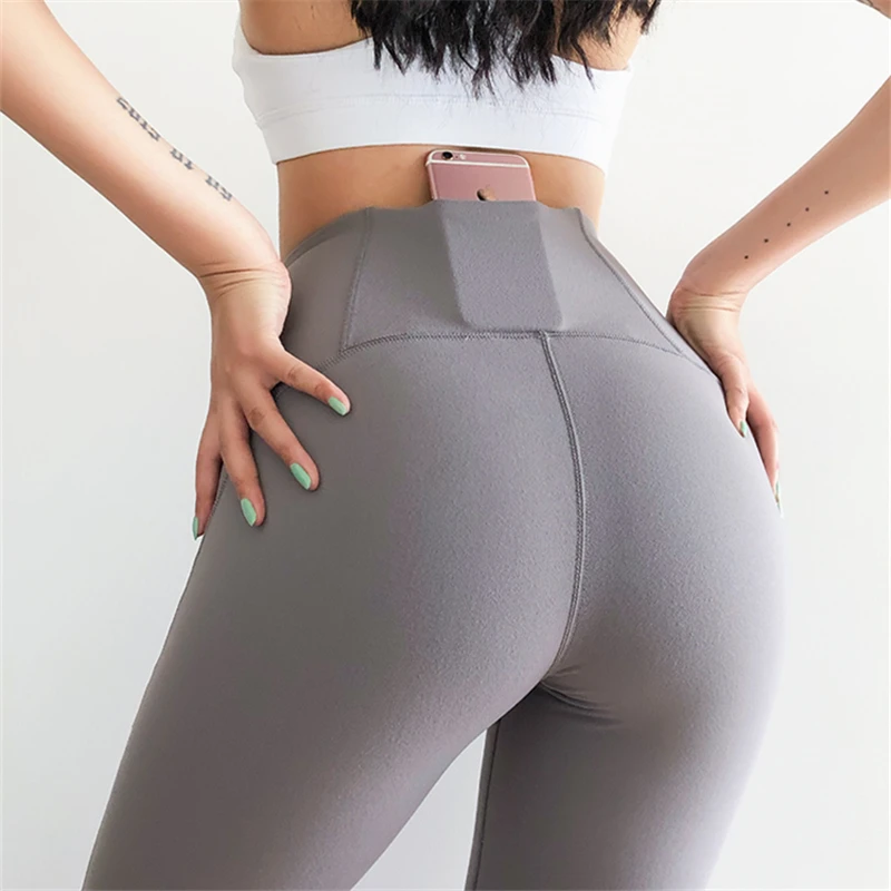 Oyoo обнаженные штаны для йоги с высокой талией и карманами леггинсы тренировок