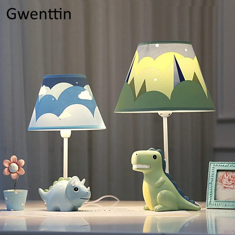 Мультяшные настольные лампы в виде динозавра для спальни кровати прикроватные