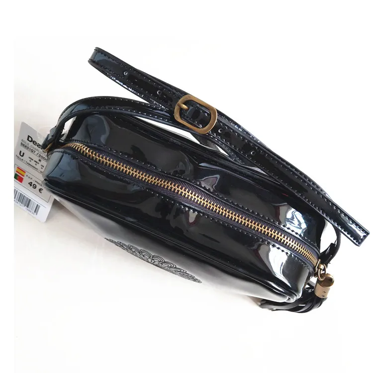 

wholesale Original Spain .laugiseD Women's Bag Dark Flower Clutch Patent Leather Tassel Messenger Bag Shoulder Bag