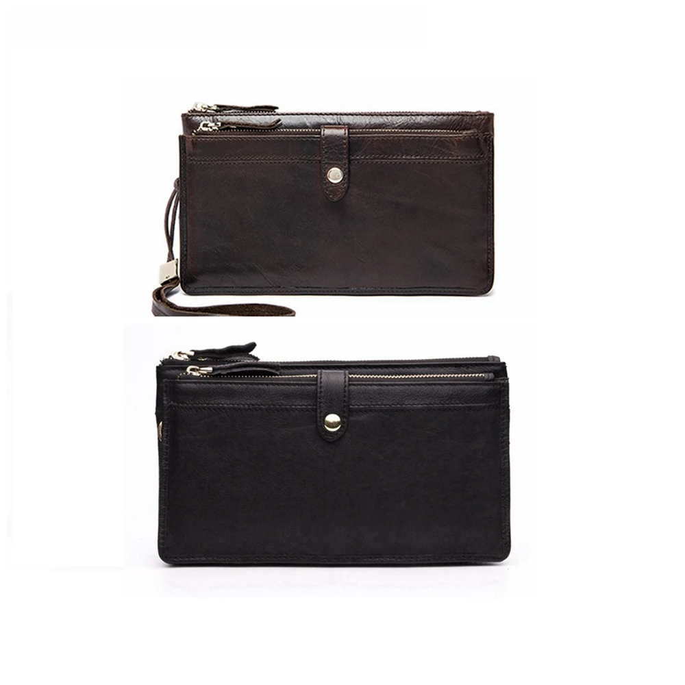 1 шт. кошельки из натуральной кожи клатч на молнии Длинный кошелек повседневный