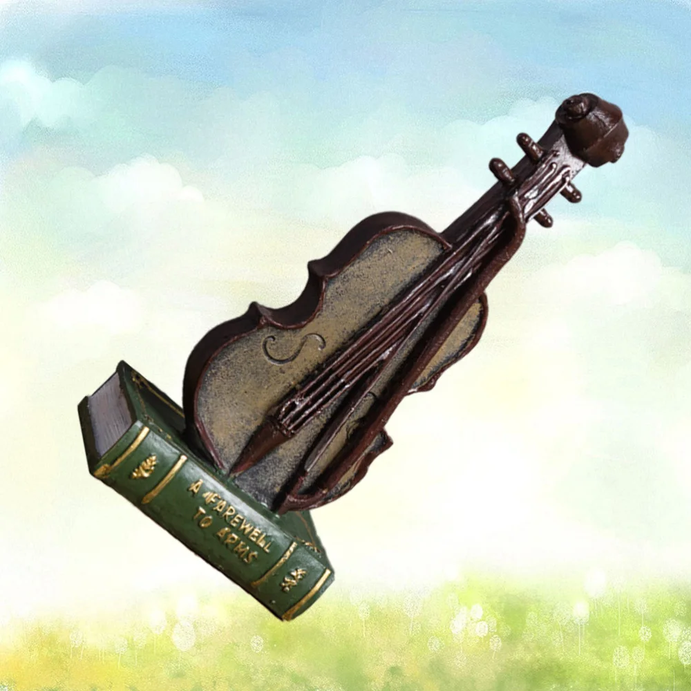 

Musical Instrument Model Adornment Resin Violin Book Craft Retro Household Desktop Adornment (Violin Red Book)