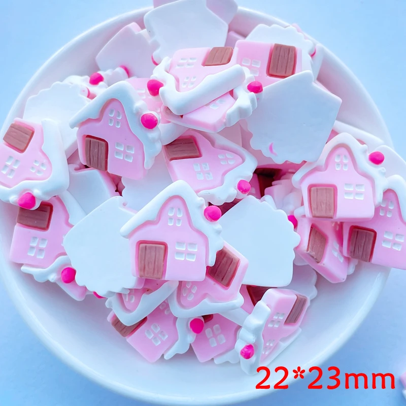 10 pcs new cute resin mini cartoon house flat back cabochon scrapbook kawaii diy embellishments charm decorate accessories c78 free global shipping