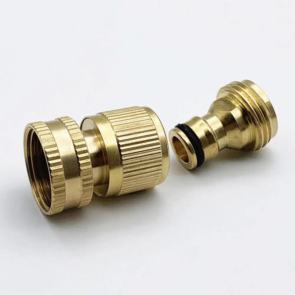 

3/4 Inch Garden Hose Connector Solid Brass Male Female Quick Connector Hose Adapter Fittings Parts Garden Tool