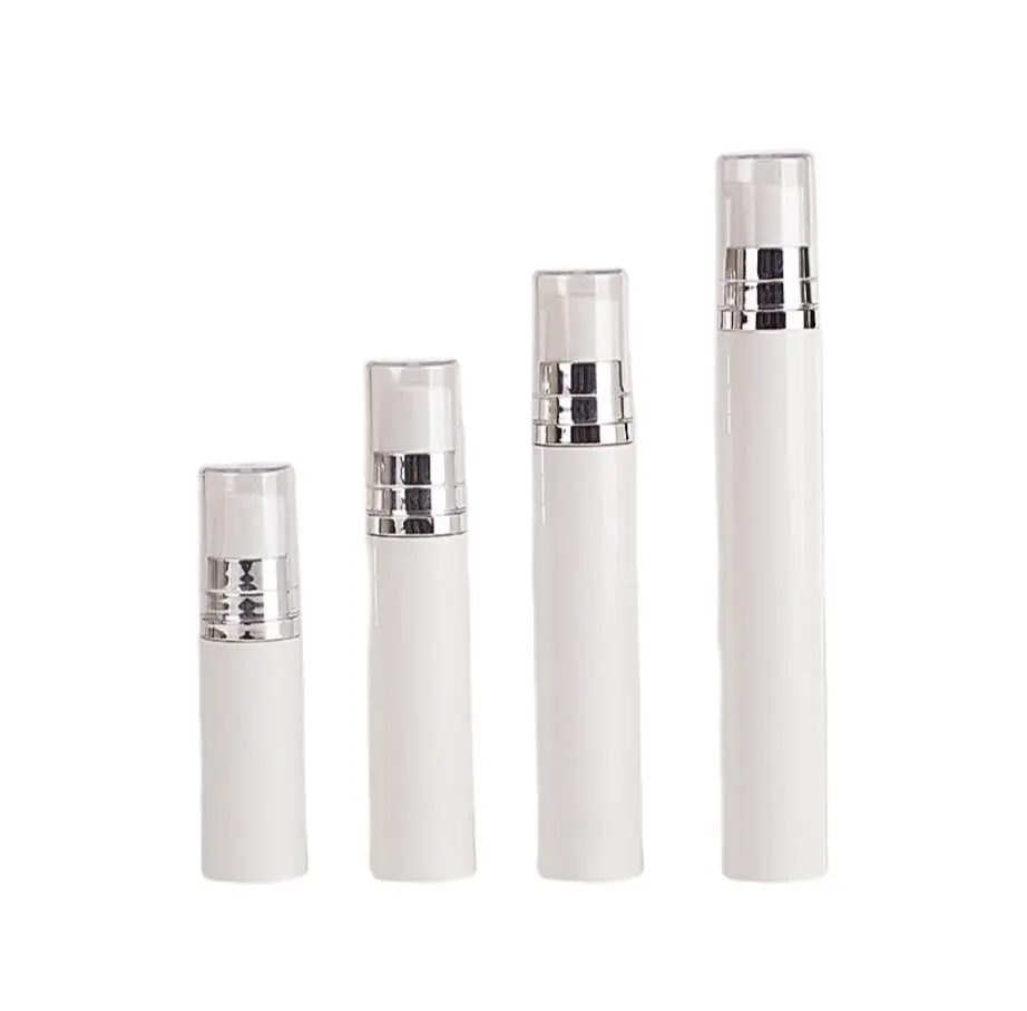 

15ML white airless bottle silver pump lotion emulsion serum sample eye essence hyaluronic toner mist sprayer skin care packing