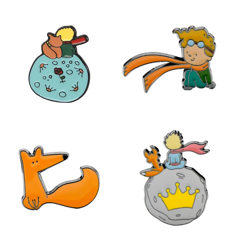 Эмалированная брошь "Маленький принц", цинковый сплав, булавки, аниме, Le Petit Prince, лиса, роза, брошь для сумки, одежды, значок, Классические сказочные украшения