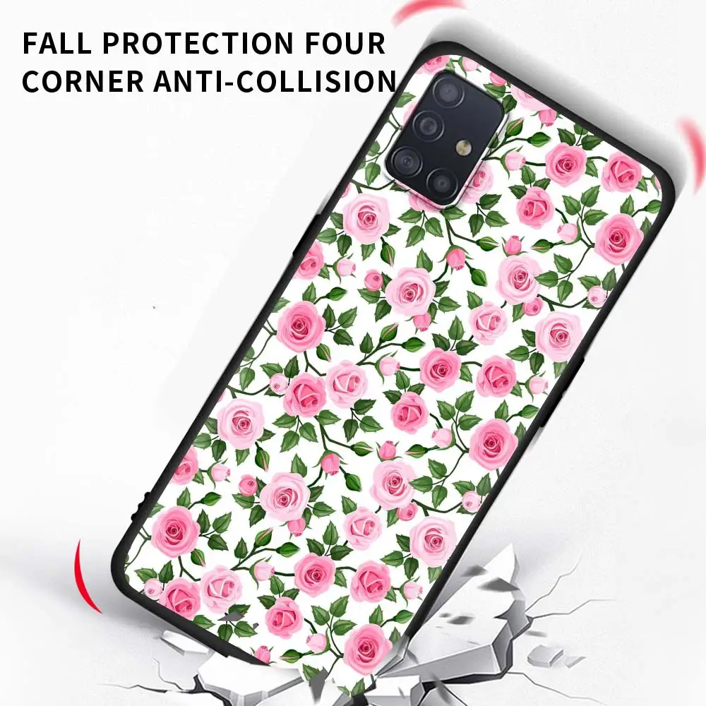 

Cute Phink Pattern Phone Case For Samsung Galaxy A51 A71 A21S M31 M31s M30s A31 A41 A11 A01 M51 Soft Matte Coque Back Cover