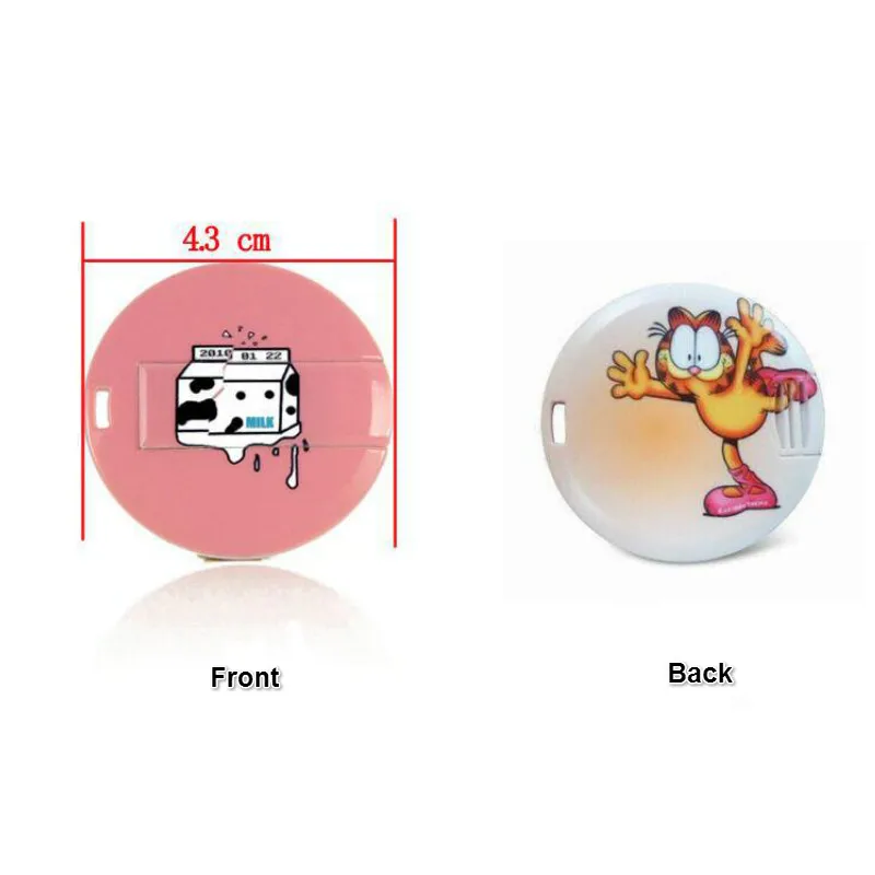 

4GB 8GB 16gb 32gb Round credit card usb flash drive with full color logo printing custom usb flash drive (Over 10 Pcs free Logo)
