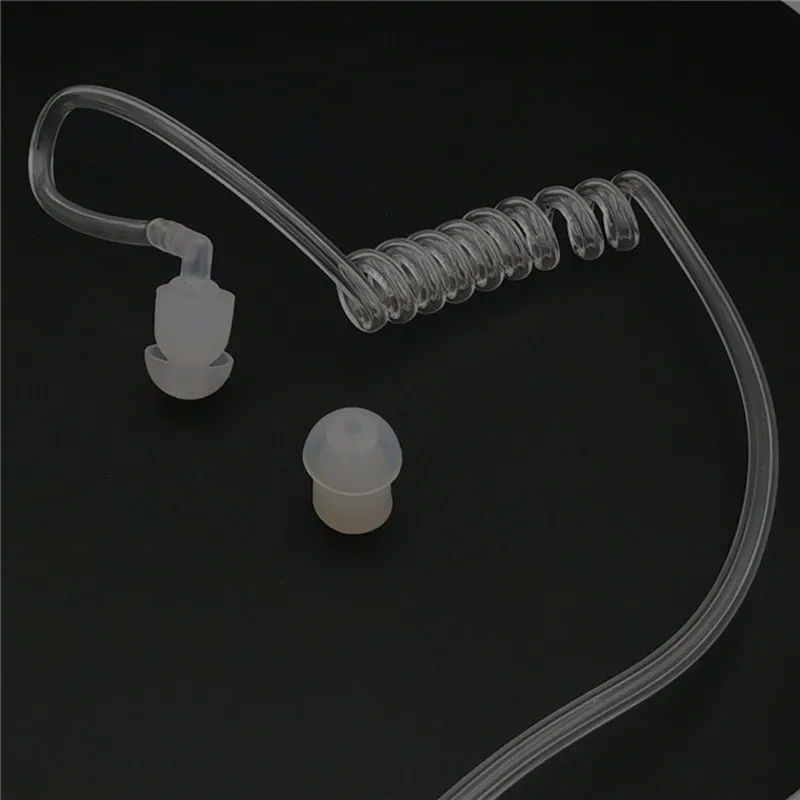 

2 way communication headset woki toki headphone clear tube earpiece walkie talkie fbi earphone two wire acoustic ptt headset