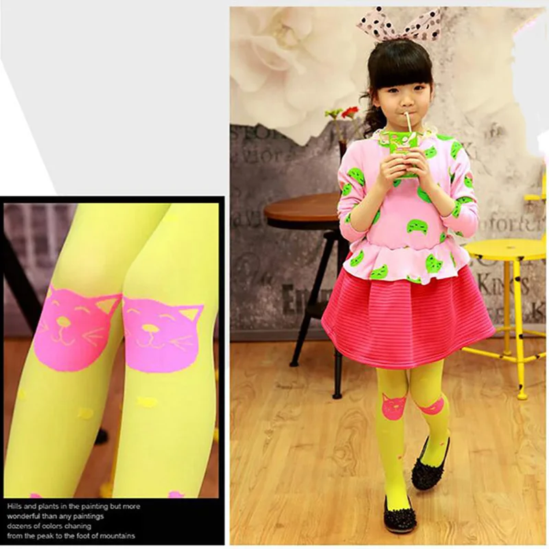 

2021 Hot Sale Cartoon Baby Girls Velvet Tights High Elastic Child Ballet Pantyhose Candy Color Children's Dance Stockings