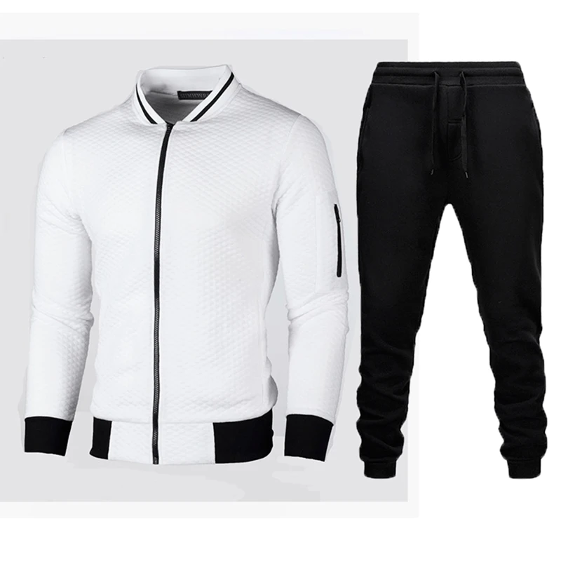 Men's Sportswear 2Piece Set Zipper Jacket + Pants 2021 Spring Autumn New Fashion Streetwear Hip Hop Casual Sports Male Tracksuit