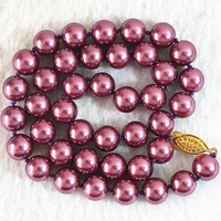 4 color shell simulated pearl beads chain necklace for women 8mm 10mm 12mm 14mm elegant chain choker elegant jewelry 18inch b637