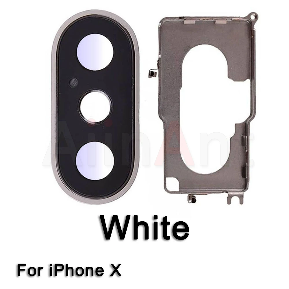 X White Сапфировое стекло задняя камера Стекло кольцо для iPhone X Xs Max XR Оригинальная камера объектив кольцо Крышка Замена Ремонт Запчасти - Цвет: X White