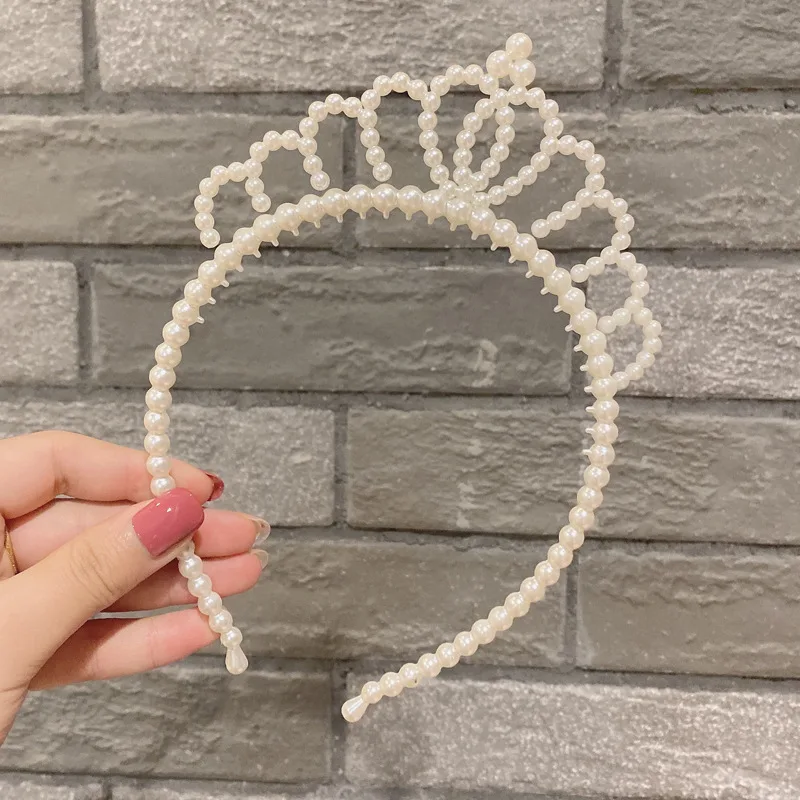 

The New Pearl Headband Cute Princess Crown Hair Tie Frosted Texture Temperament Hair Accessories For Girls And Babies Scrunchies