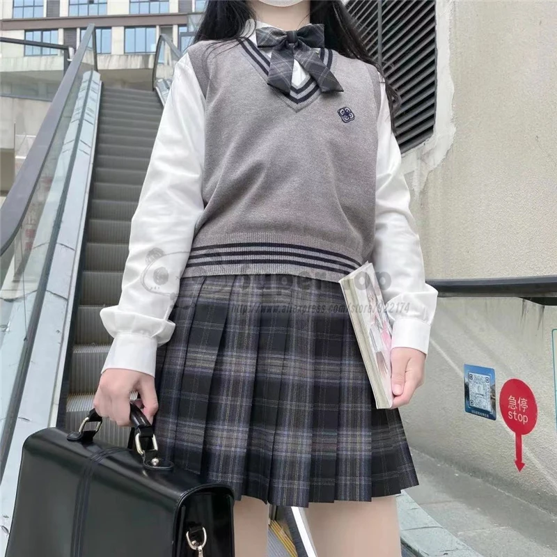 Женский шерстяной жилет JK из натуральной шерсти тонкий вязаный для студентов в