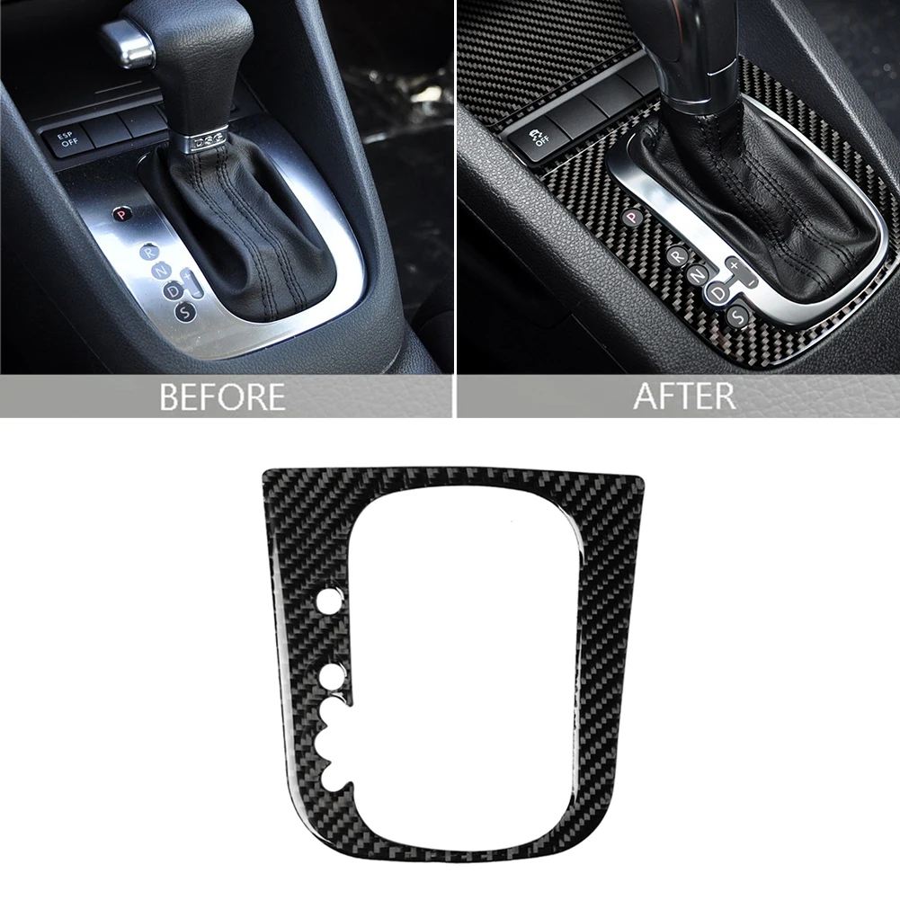 

Carbon Fiber Car Interior Gear Shift Panel Cover Trim Sticker For Volkswagen VW Golf 6 2008-2012 gti R MK6 Scirocco Auto Styling
