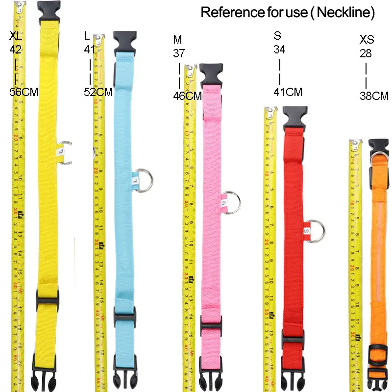 Ошейник og нейлоновый светодиодный светящийся ошейник для собак Регулируемый
